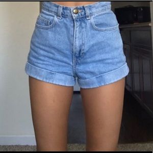 never worn american apparel denim mom shorts